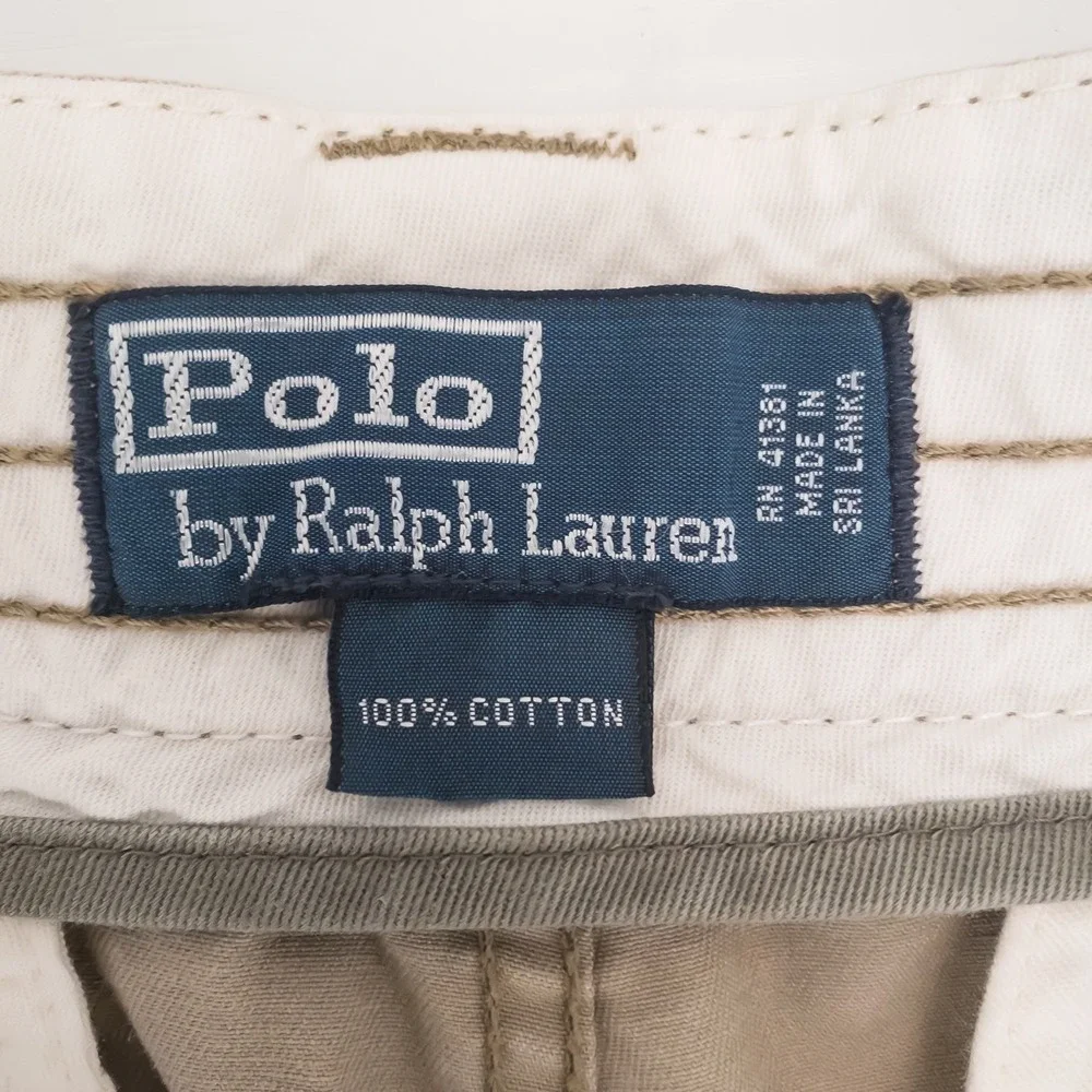 Polo Ralph Lauren Mens Cargo Shorts 32 Tan Classic Polo Chino Cotton FITS 31